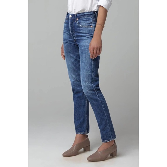 Citizens of humanity charlotte high rise straight jeans hold on indigo blue - Picture 3 of 16